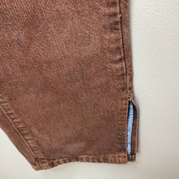 MISSGUIDED Women’s 4R Rust Wash Wrath Split Hem Jeans Straight Street Indie Goth - Picture 7 of 12